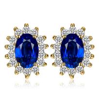 JewelryPalace Created Sapphire Ruby 925 Sterling Silver Stud Earrings Natural Amethyst Citrine Garnet Peridot Topaz Gemstone
