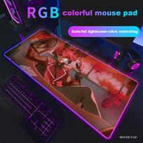 Hazbin Hotel  Mouse Pad Animation Games Beautiful RGB Gaming Pad HD Gamer Large LED Light XXL PC Computer pad Non-slip Decor RGB600x300x3mm