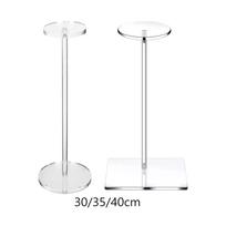 Acrylic Hat Stand Hat Cap Holder Hat Display Rack for Jewelry Cowboy Hat Wig Round Base 30cm