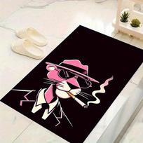 1pc Pink Panther Pattern Area Rug, Anti Slip Non Shedding Stain Resistant Carpet 60cm by 90cm