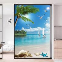 Decorative Windows Film Privacy  Beautiful Scenery Stained Glass Window Stickers No Glue Static Cling Frosted Window Cling Tint (as the picture,40x60cm WxH)