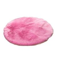 Furry Round Floor Mat Plush Soft Bedroom Rug Solid Color Machine Washable Fluffy Area Rug for Kids Rooms Nursery Living Room 30cm