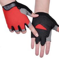 Anti Slip Shock Kvėpuojančios puspirštės pirštinės kvėpuojančios dviratininkų pirštinės Fitneso salė Kultūrizmo Crossfit pratybų sportinės pirštinės S raudona