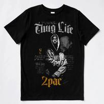 Vintage TUPAC SHAKUR 2Pac Thug Life Rap Hip Hop Men s Black T Shirt XXL