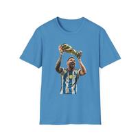 World Cup 2022 Messi Graphic T-Shirt, Unisex Softstyle Tee, The GOAT Shirt, NEW S