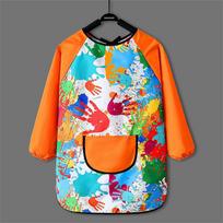 Paint Apron for Children Art Apron - Waterproof Long Sleeved Cover Children's Apron, Childrens Drawing Kindergarten WQ005 S oranžinė