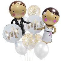 Wedding Balloons Set: Bride, Groom, Bride-to-Be Party Photo Props black