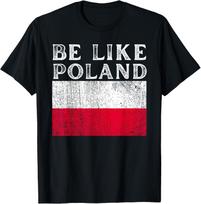 Būk kaip Lenkija Pusė Lenkijos JAV JAV Polska Marškinėliai XXXL