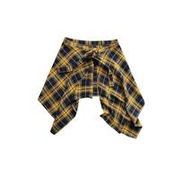 Korean Style Mini A-line Shortskirt Hip-hop Waist Seal Skirt Fashion Plaid Skirt Belted  Party Style 6