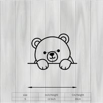 Cute Bear Wall Sculpture, Rust-Resistant Iron Nursery Decor & Kids Gift S/30cm/12inch