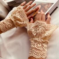 Trendy Women's Crochet Lace Flare Cuff Fake Sleeves One Size