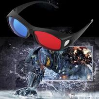 Raudoni mėlyni 3D akiniai juodi rėmeliai, skirti matmeniniam anaglifiniam TV filmui DVD žaidimui