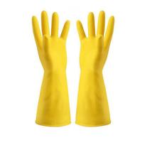 Patvarios PVC indų plovimo pirštinės, virtuvės valymo pirštinės, vandeniui atsparios karščiui atsparios guminės pirštinės buities darbams, skalbimui ir kt. M yellow