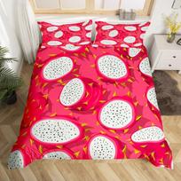 Red Pitaya Duvet Cover King Queen Dragon Fruit Painting Bedding Set Tropical Fruits Comforter Cover Modern Art Soft Quilt Cover EU single(135x200cm)