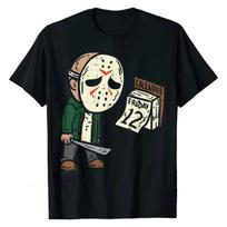 Friday 12th Halloween Horror Movie Humor T-Shirt Men's Funny Casual Short Sleeve Top Oversized Women's T-Shirt Birthday Gift S
