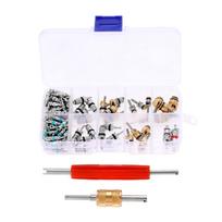 HZ-MONSTAR Valve Core Kit, 100 Pieces, R12, R134a, R410, R32, Valve Core Replacement, Car auksas