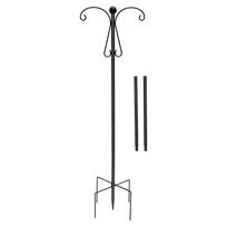 Double Shepherd Hooks 76inch Metal Bird Feeder Pole with 5 Prongs Base Adjustable Shepherd Crook Garden Hooks for Outdoor Decor