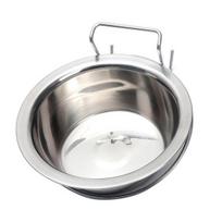 Yousheng 2Pcs Kennel Dog Bowls Stainless Steel Dog Crate Water Bowl Dog Feeder Food Holder Puppy Cage Hanging Feeding Bowls Secure Kennel Accessories L gray