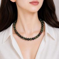 8mm Natural Dragon Bloodstone Gemstone Round Beads Jewelry Handmade Elegant Necklace 17-20  For Women 8BN-50