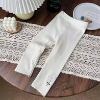 Spring and Autumn Baby Girls Flower Embroidered Leggings Outer Pants Early Autumn Children's Pants 80cm balta
