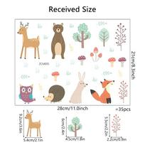 Nordic Cartoon Animals Wall Stickers Self-adhesive PVC Removable Wall Decals Kids room Bedroom Nursery Wall Decoration Art Mural 21x28cm