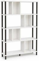 Knygų lentyna Kalune Design Peka 0045, balta sp./juoda sp., 137 cm x 90 cm x 20 cm