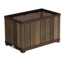 Prekė su pažeista pakuote. Gėlių vazonas Keter Deco Rectangle, plastikinis, 76 cm x 45.5 cm, riešuto sp.