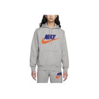 Nike raidės logotipas spausdintas laisvas ilgomis rankovėmis džemperis su gobtuvu vyriški viršutiniai drabužiai pilkas FN3105-063 XL