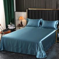 1.5/1.8M Mulberry Silk Bed Sheet and Pillowcase or Only A Bedsheet Luxury Stain Silky Bed Sheet Set Queen Beautify Skin Bedsheet 170x230cm only sheet gray