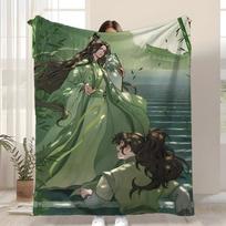 Anime The Scum Villain's Self-Saving System Throw Kid-Friendly Flannel Throw Blanket Soft Warm Anti-Static Washable All Season 75x90cm