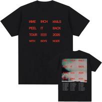 NIN Nine Inch Nails Peel It Back Tour 2026 Marškinėliai Medvilniniai trumpomis rankovėmis Marškinėliai Roko Grupė Gatvės Stiliaus Mados Marškinėliai S įvairiaspalvis