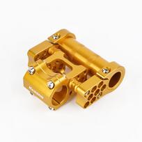 HASSNS Folding Bike Stem Bmx Handlebar Double Table 25.4 Bicycle Bridge Handle Bar Short Power Cycling Rod Adjustable Stem Riser auksas