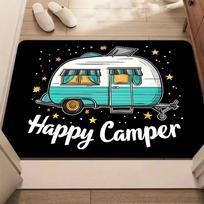 Camping Style Carpet Mat Rug Camper Trailer Pattern Home Decoration Living Room Bedroom Floor Decor Floor Mat Welcome Mat 40cm x 60cm