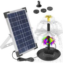 3 Tiered Bird Bath Fountain,Solar Powered Water Pump Waterfall Feature with Colorful Light 3 Nozzles 6W Solar Panel for Garden, BirdBath, Patio, Yard juoda