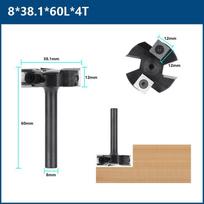 Milling Cutter CNC Spoilboard Surfacing Router Bit 8/12mm Shank Insert Carbide Slab Flattening Router Bit Wood Planer Bit 8x38.1x60Lx4T