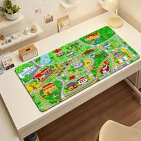 City Route Retro Design Mouse Pad Nonslip Locking Edge PC Laptop Accessories Rubber Office Keyboard Large Game XXL DeskMat SBD400x800x2mm