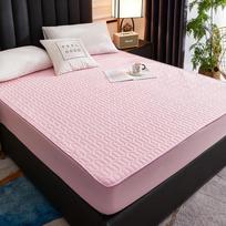 Neperšlampamas Sutirštintas Čiužinio Apsaugas Reguliuojamos Paklodės Lovos Užtiesalai Antibakterinis Padėklas Lovai 120x200 160x200 180x200 2pc pillowcases rožinė