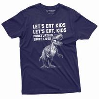 Back to school T-shirt Grammar punctuation tee shirt Let's eat, kids Tee Shirt L