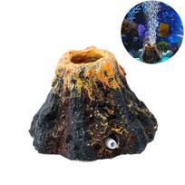 Akvariumo ugnikalnio formos ir oro burbuliukų akmens deguonies siurblys žuvų rezervuaro dekoracija black