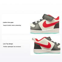 Nike Court Borough Leather Casual Comfortable Low Top Sneakers Baby Sneakers White Black Red DQ5356-161 22