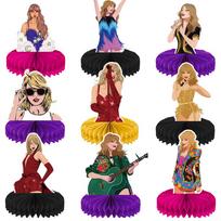 9 vnt. Taylor vakarėlio dekoracijos Medaus koriai ornamentai teminiam gimtadieniui black