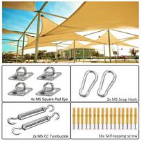 304 Stainless Steel Triangle Shade Sail Turnbuckle & Spring Hook Set Triangle Shade Sail Accessories