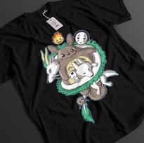 My Neighbor Totoro Shirt Studio Ghbili Tshirt Satsuki T-Shirt Anime Unisex Tee L gray