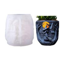 Witch Carved Silicone Candle Molds Heat Resistant For Candle Container Soap Pen Cup Halloween Decoration Epoxy Resin 1