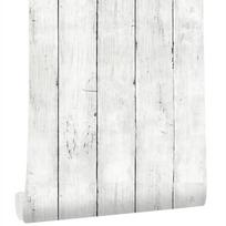Klasikiniai baltos ir pilkos spalvos lipni tapetai medžio lentų imitacija, nuimami, lipnūs, vintažiniai, sienų dekoras 3mx45cm