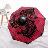 1 PC Automatic Folding Umbrella - Viking Shield Pattern, Portable & Foldable Design with 8 Ribs, Christmas Birthday Gifts įvairiaspalvis