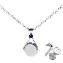 Stainless Steel Necklace With Magnetic Closure And Pendant One Size mėlyna