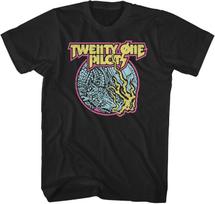 Twenty One Pilots Men's Flame Dragon T-Shirt Black _ Officially Licensed Merchandise S juoda