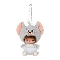 Sekiguchi Tom Jerry x Monchhichi Taffy Babychichi Large Face Stainless Steel Keychain 244072 H11 x W9 x & D6.5cm