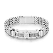 Punk Rock Biker 316L Nerūdijančio Plieno Plieninės Vielos Vyriškas Apyrankė Inkrustuota Kubiniu Cirkoniu Dviračio Grandinės Papuošalas Pulsera Hombre 19cm